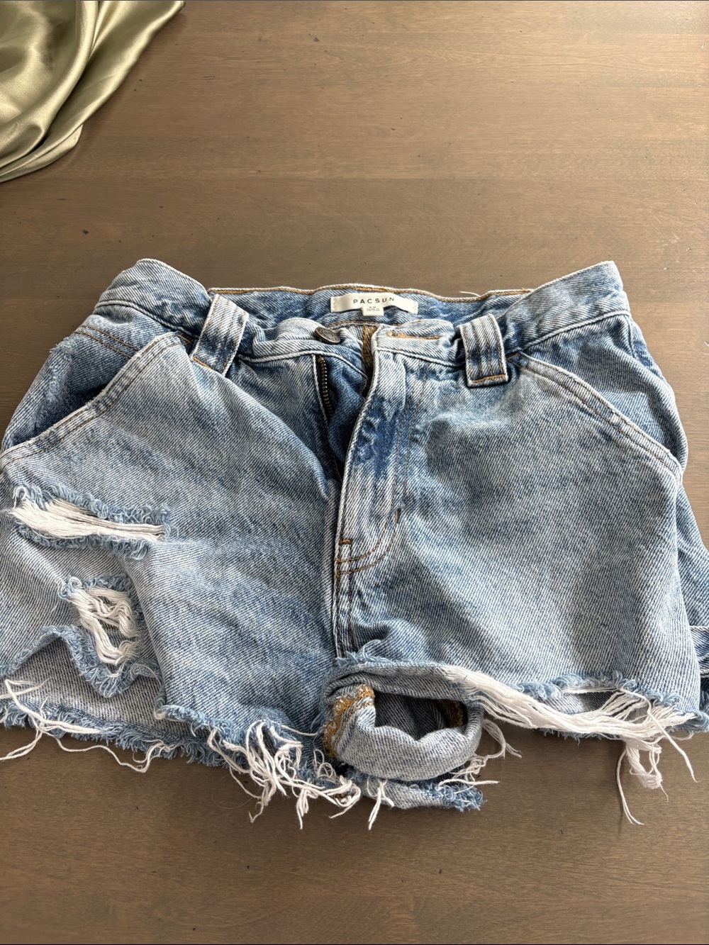 PacSun Light Wash Distressed High-Rise Denim Shorts